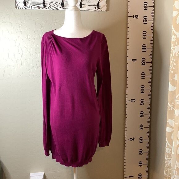 ANN Taylor loft large long sleeve tunic length sweater purple color - Picture 3 of 13
